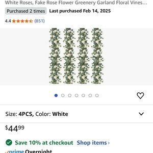 White and Green Floral Garland
